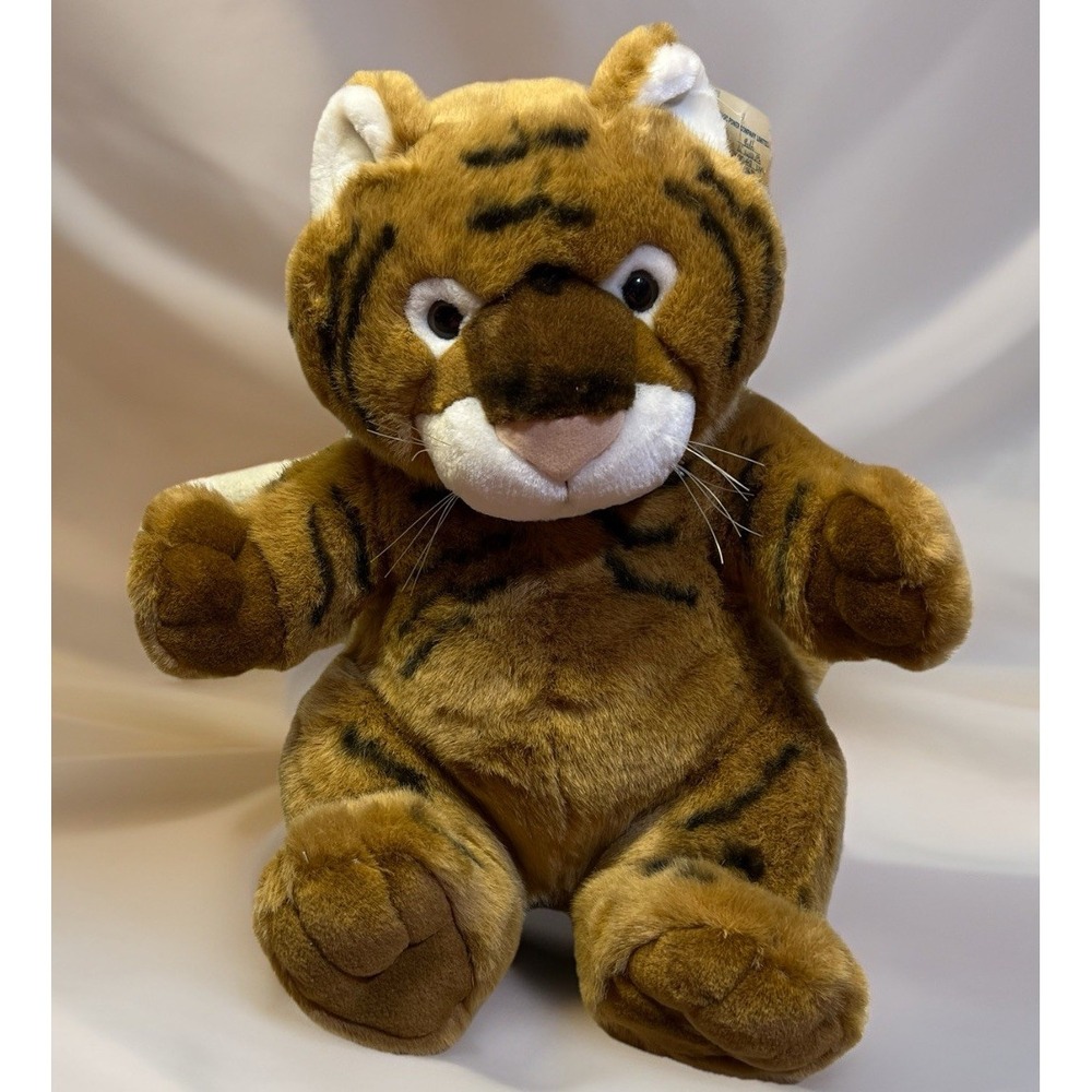 Kids Preferred Tiger Brown And Black Stripped Plush Stuffed Animal 15" Sitting